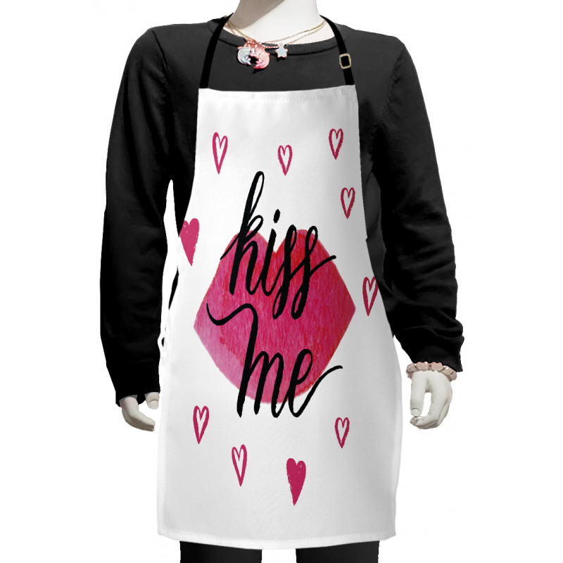 Grunge Hearts Lipstick Kids Apron