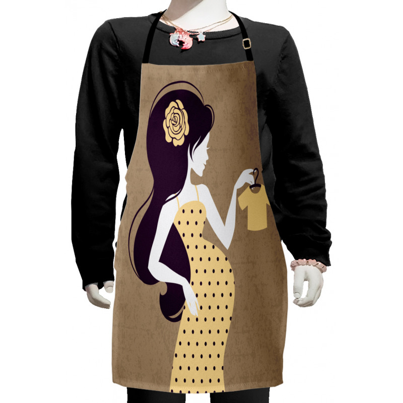 Pregnant Lady Mom Kids Apron