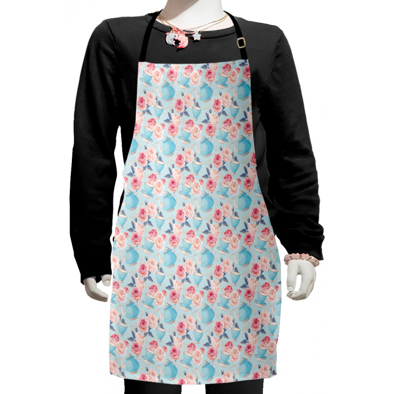 Teapots Roses Kids Apron