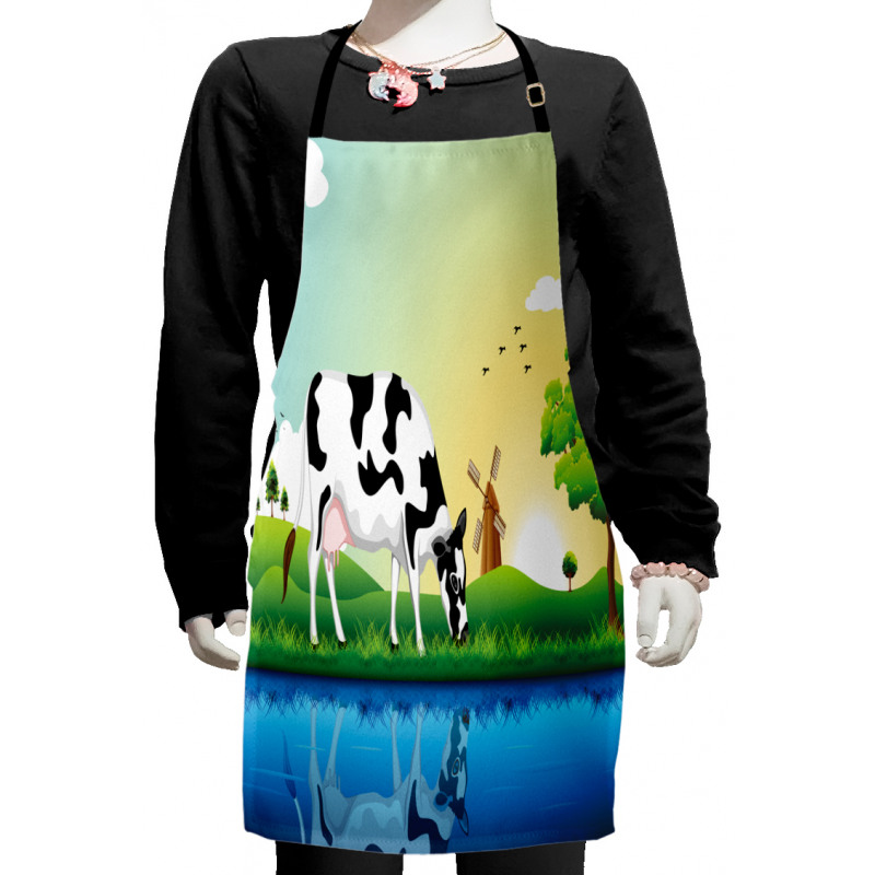 Field Tree Lake Windmill Kids Apron