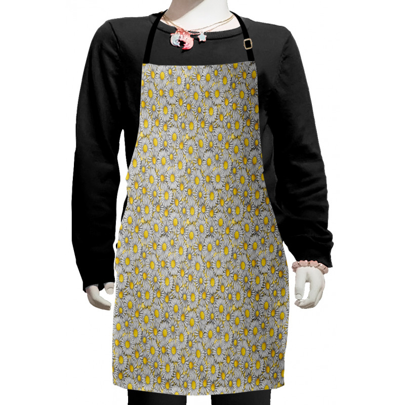 Overlapped Petals Print Kids Apron