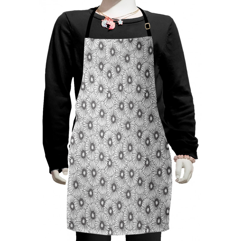 Overlapped Gerbera Floral Kids Apron