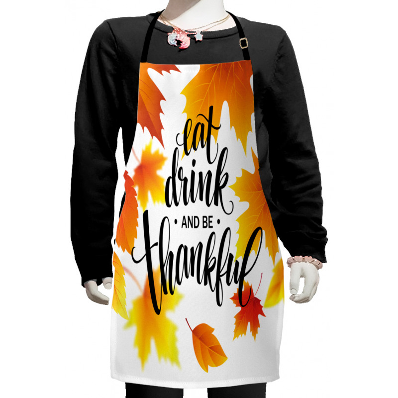 Autumn Thanksgiving Text Kids Apron