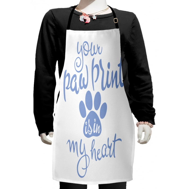 Paw Print is in My Heart Kids Apron