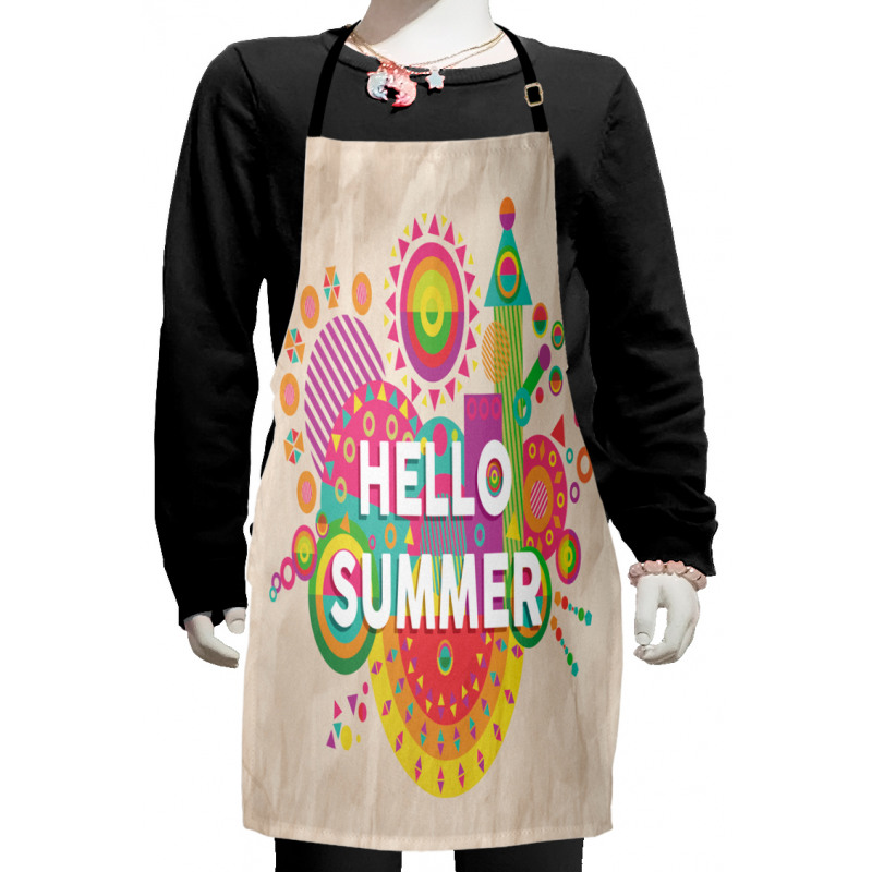 Hello Summer Typography Kids Apron