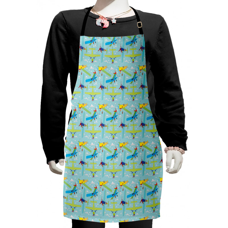 Cartoon Style Aircraft Kids Apron