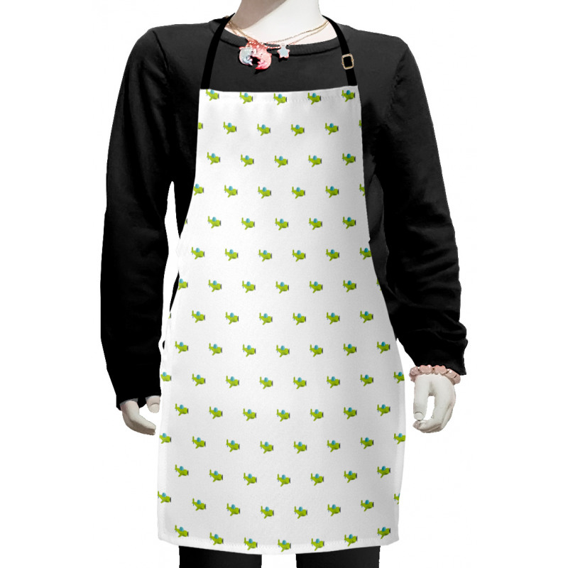 Green Cartoon Planes Kids Apron