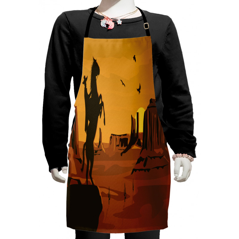 Sunset Scene and Cowboy Kids Apron