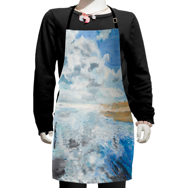 Oil Painting Beach Summer Kids Apron