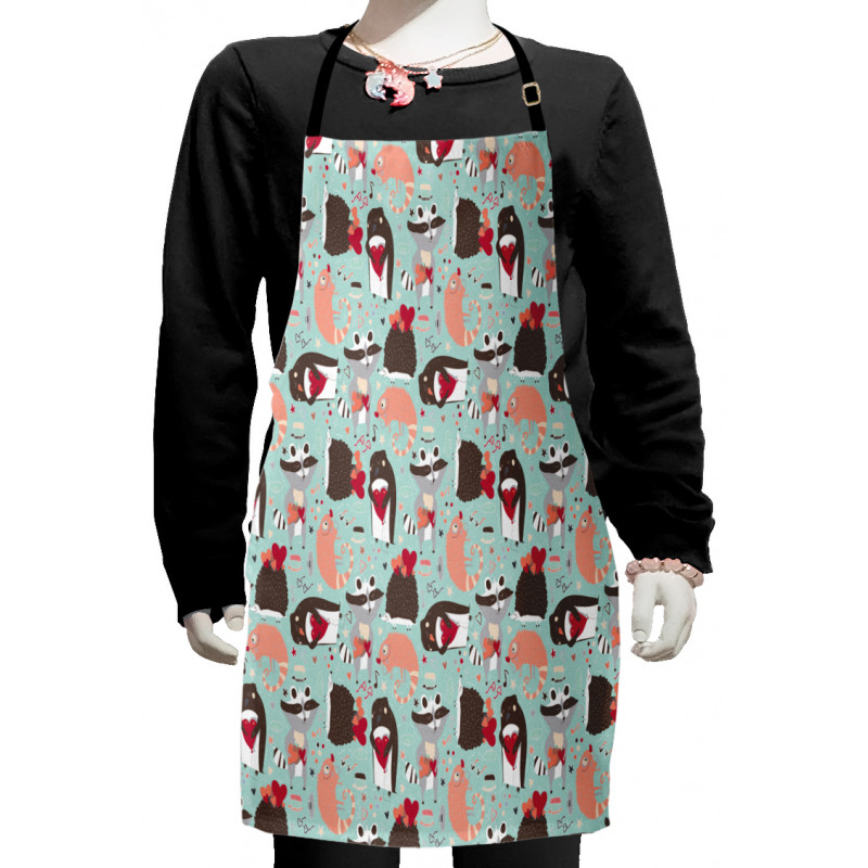 Valentines Day Animals Kids Apron