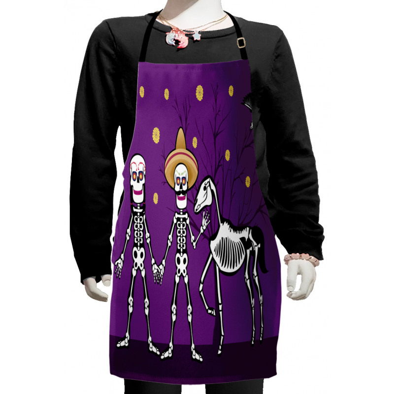 Skeleton Couple Kids Apron