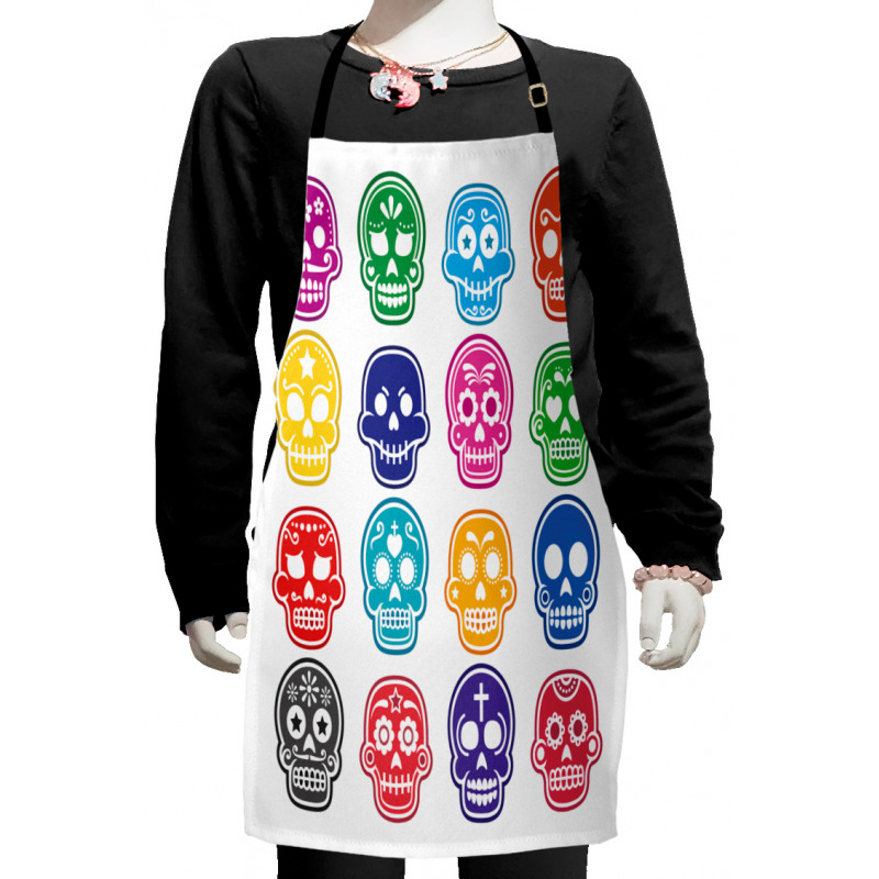 Cartoon Style Skull Kids Apron