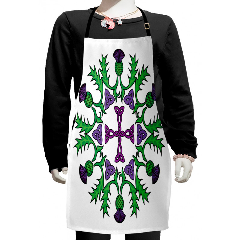 Abstract Thistle Wreath Kids Apron