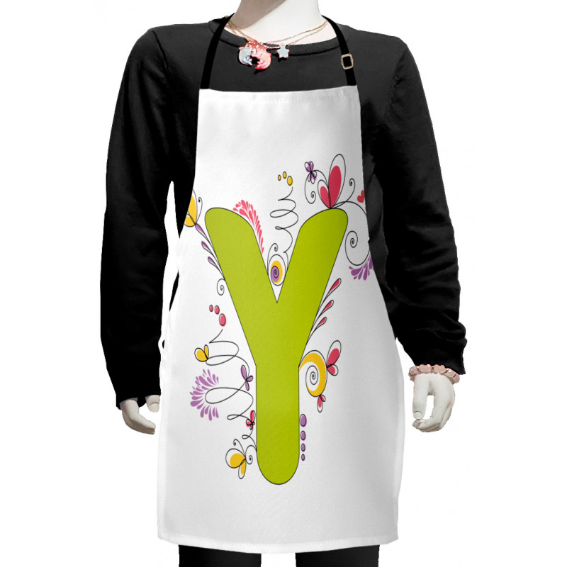 Colored Doodle Initial Kids Apron