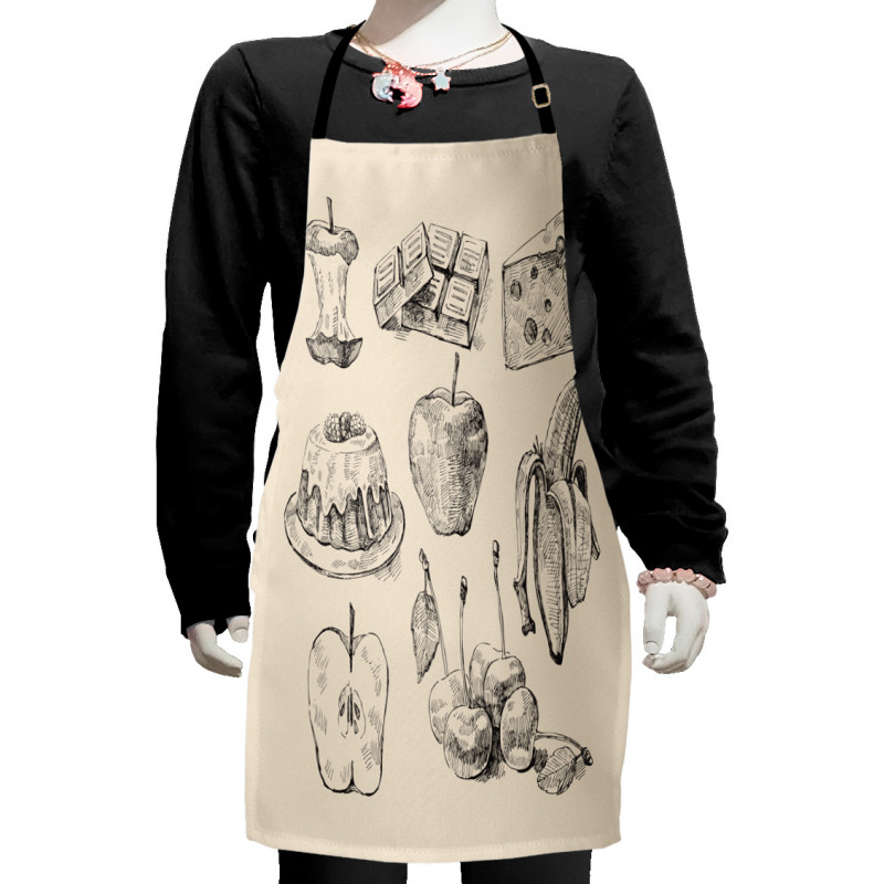 Hand-Drawn Sketch Meals Kids Apron