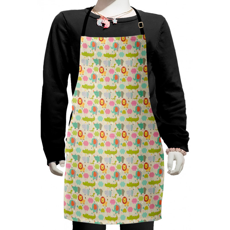 Nursery Zoo Lion Hippo Kids Apron