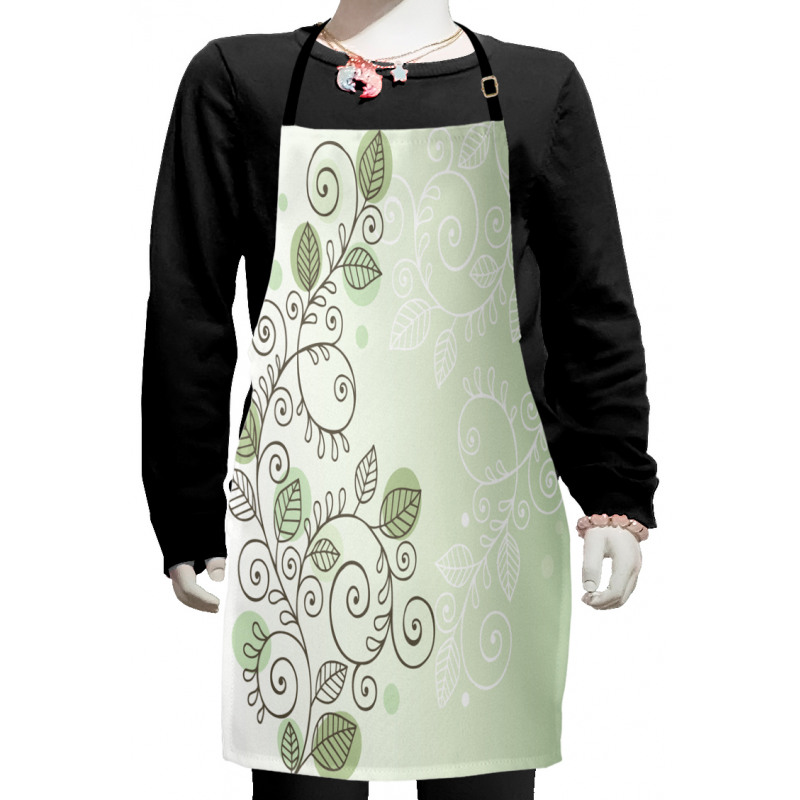 Swirling Vines Leaves Kids Apron