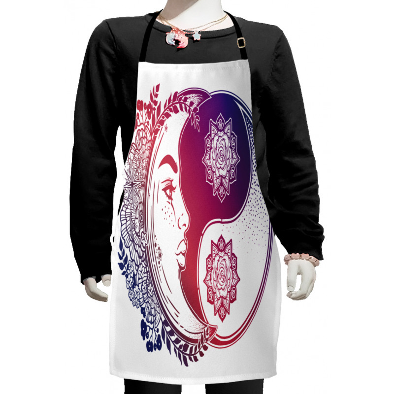 Oriental Crescent Moon Kids Apron