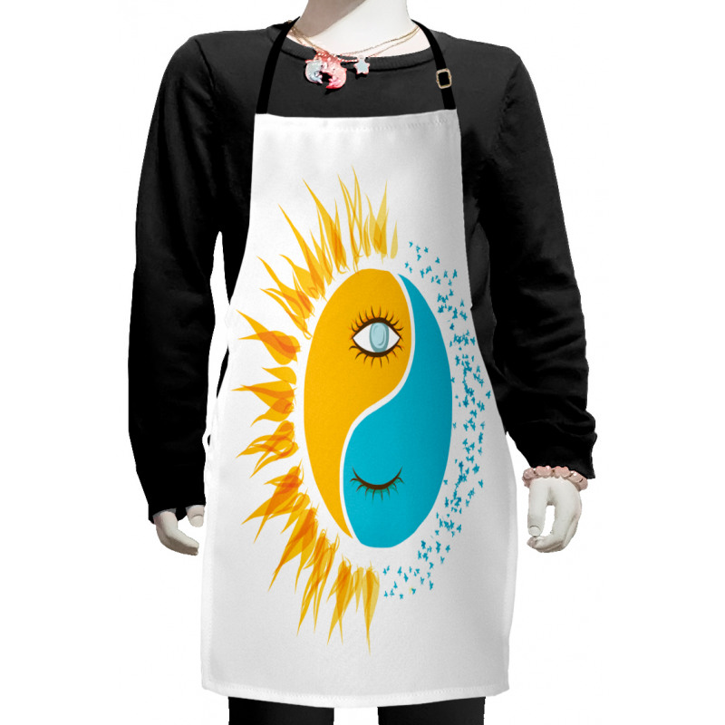 Day and Night Sun Moon Kids Apron