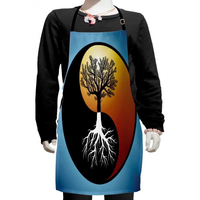 Abstract Tree and Root Kids Apron