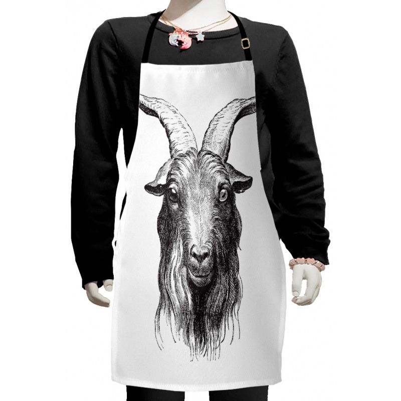 Wild Ruminant Mammal Head Kids Apron