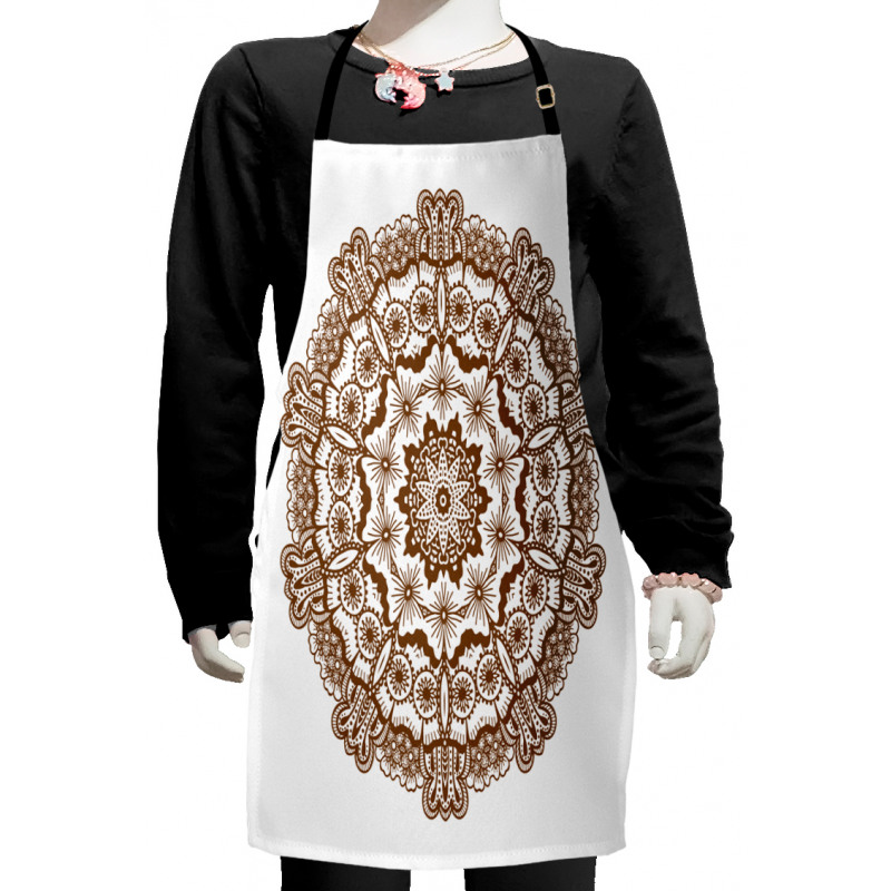 Monochrome Circles Ornate Kids Apron