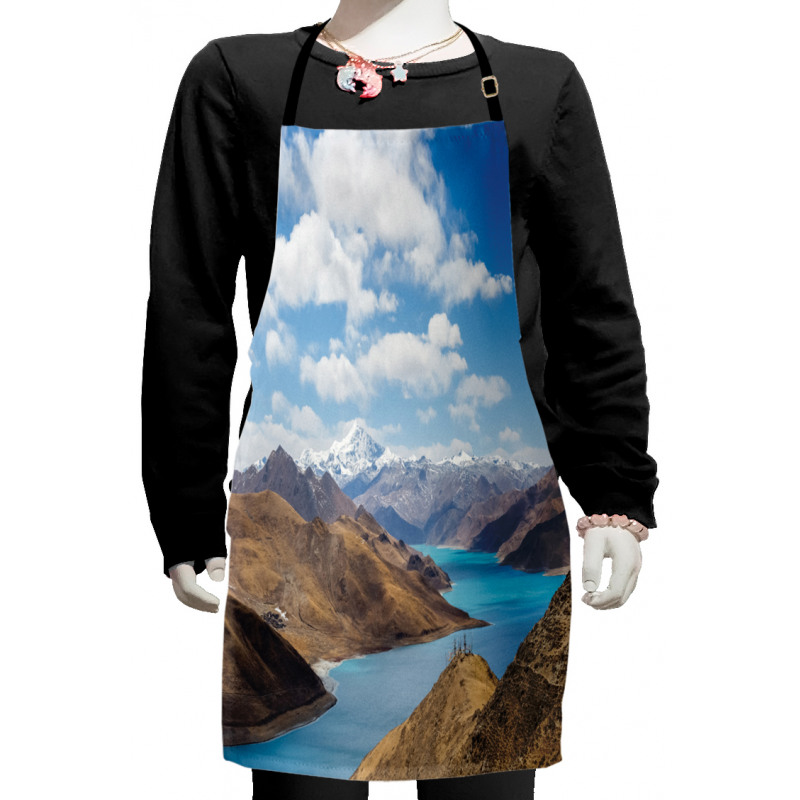 River Snowy Mountains Kids Apron