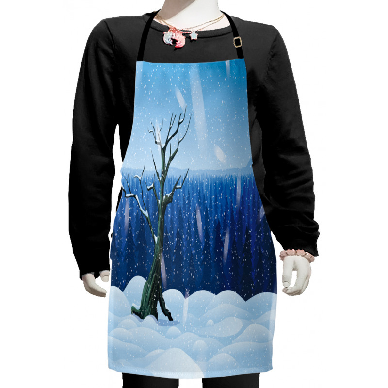 Cold Snowy Landscape Kids Apron