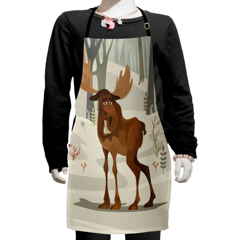 Funny Elk Mascot Kids Apron