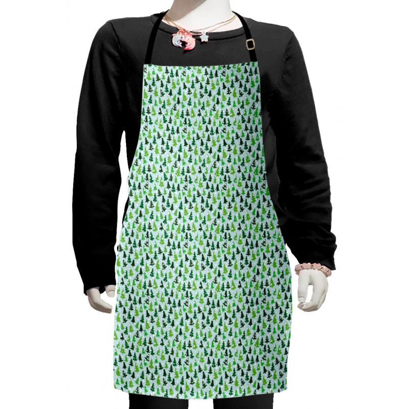 Green Silhouettes Kids Apron