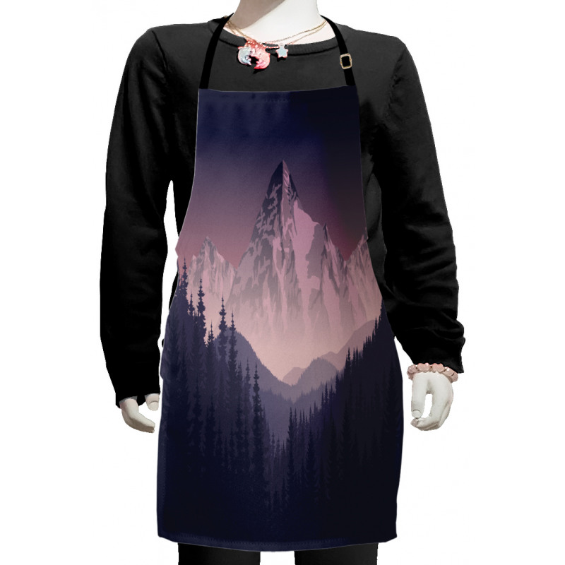 Foggy Mountain Range Kids Apron