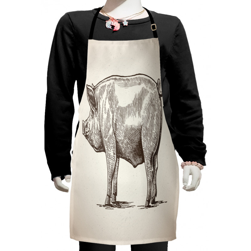 Vintage Hand-Drawn Image Kids Apron