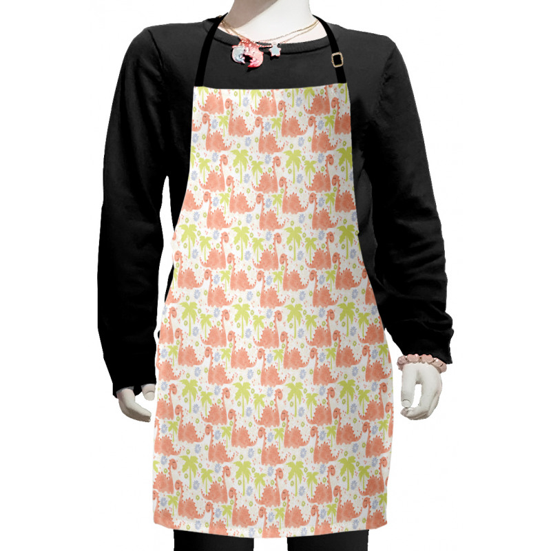 Smiling Dino and Trees Kids Apron