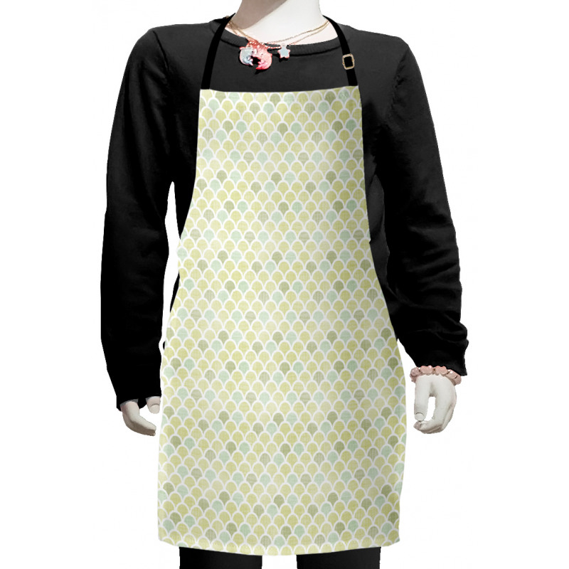 Green Mesh Curves Kids Apron