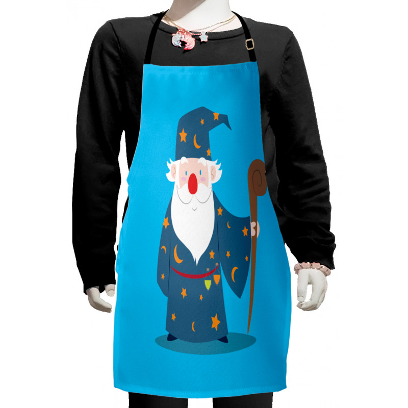 Old Man with Magic Staff Kids Apron