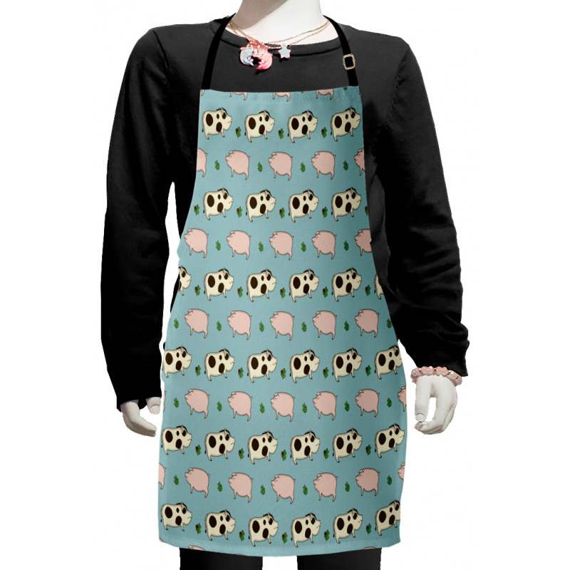 Doodle Pig Boar Oak Twig Kids Apron