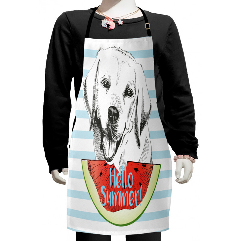 Hello Summer Words Sketch Kids Apron