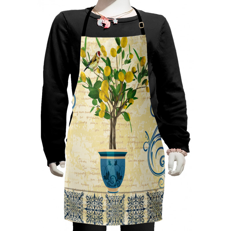 Retro Style Lemon Tree Kids Apron