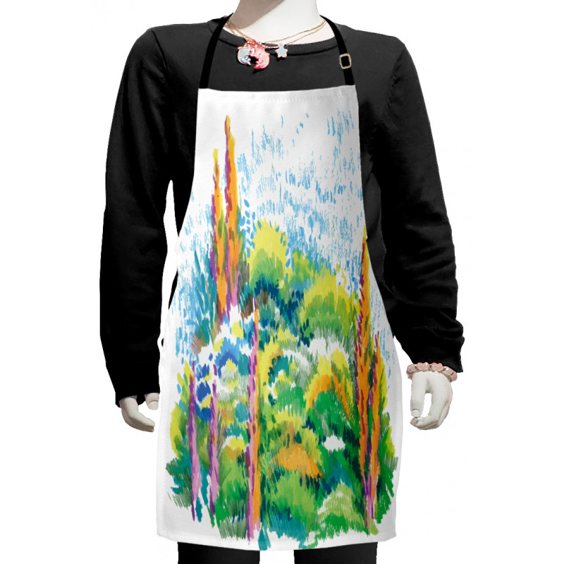 Floral Nature Meadow Trees Kids Apron