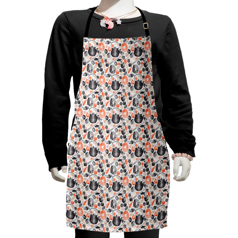 Shrimps Rolls and Wasabi Food Kids Apron