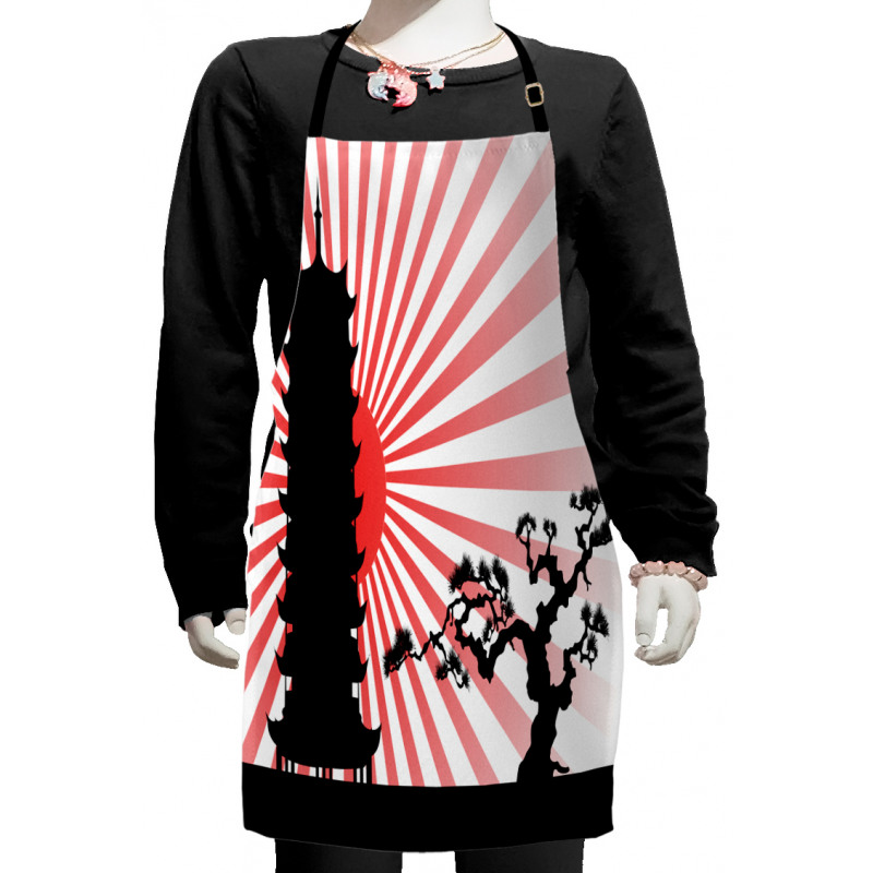 Shinto Building and Tree Kids Apron