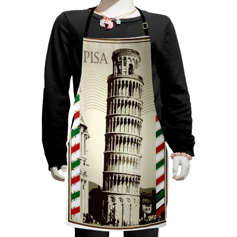 Vintage Famous Italian Tower Kids Apron