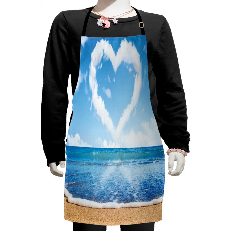 Clouds Heart Shape Kids Apron