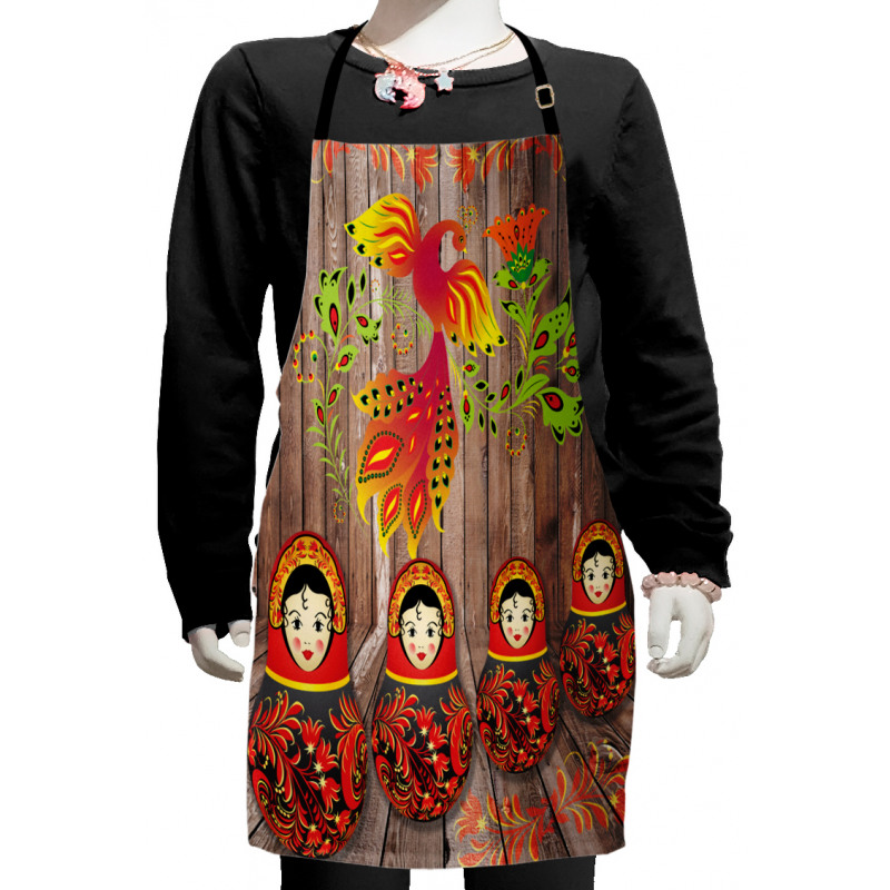 Folkloric Russian Dolls Kids Apron