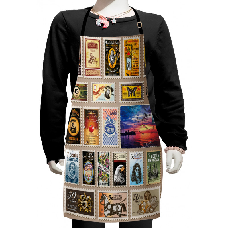 Traveler Tourist Stamps Kids Apron