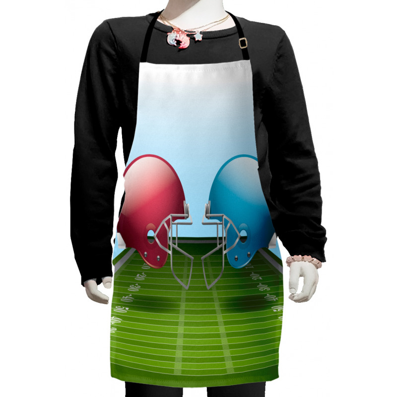 Football Hardhats on Field Kids Apron