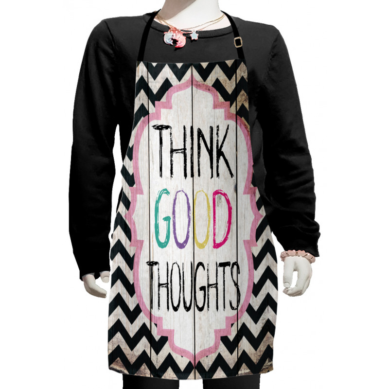 Think Thoughts Message Kids Apron