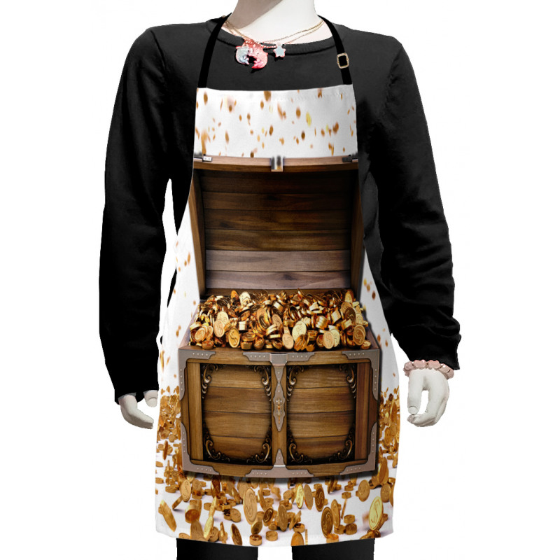 Wealth Themed Gold Coins Kids Apron