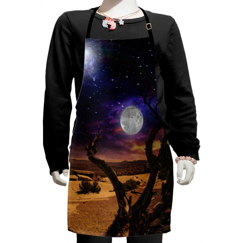 Desert Night Nebula Stars Kids Apron