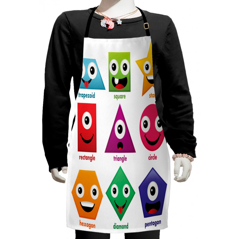 Shapes with Funny Faces Kids Apron